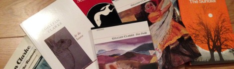photo of a collection of poetry books by National Poet of Wales Gillian Clarke